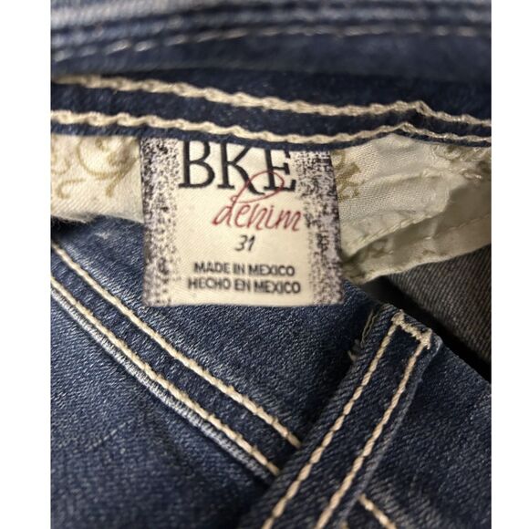 BKE Harper Blue Medium Wash Stretch Mid-Rise Cropped Cuffed Jeans Size 31 (US L) - Picture 9 of 15